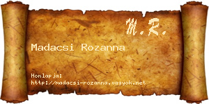 Madacsi Rozanna névjegykártya